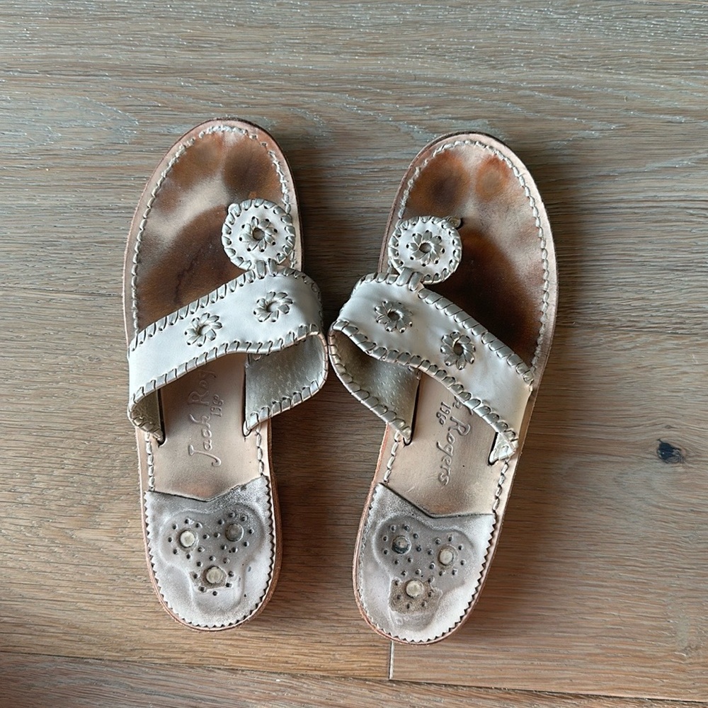 Bone/platinum Jack Rogers